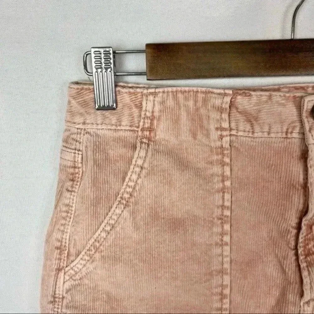 American Eagle AEO Pink Corduroy High Rise Mom Shorts 4
